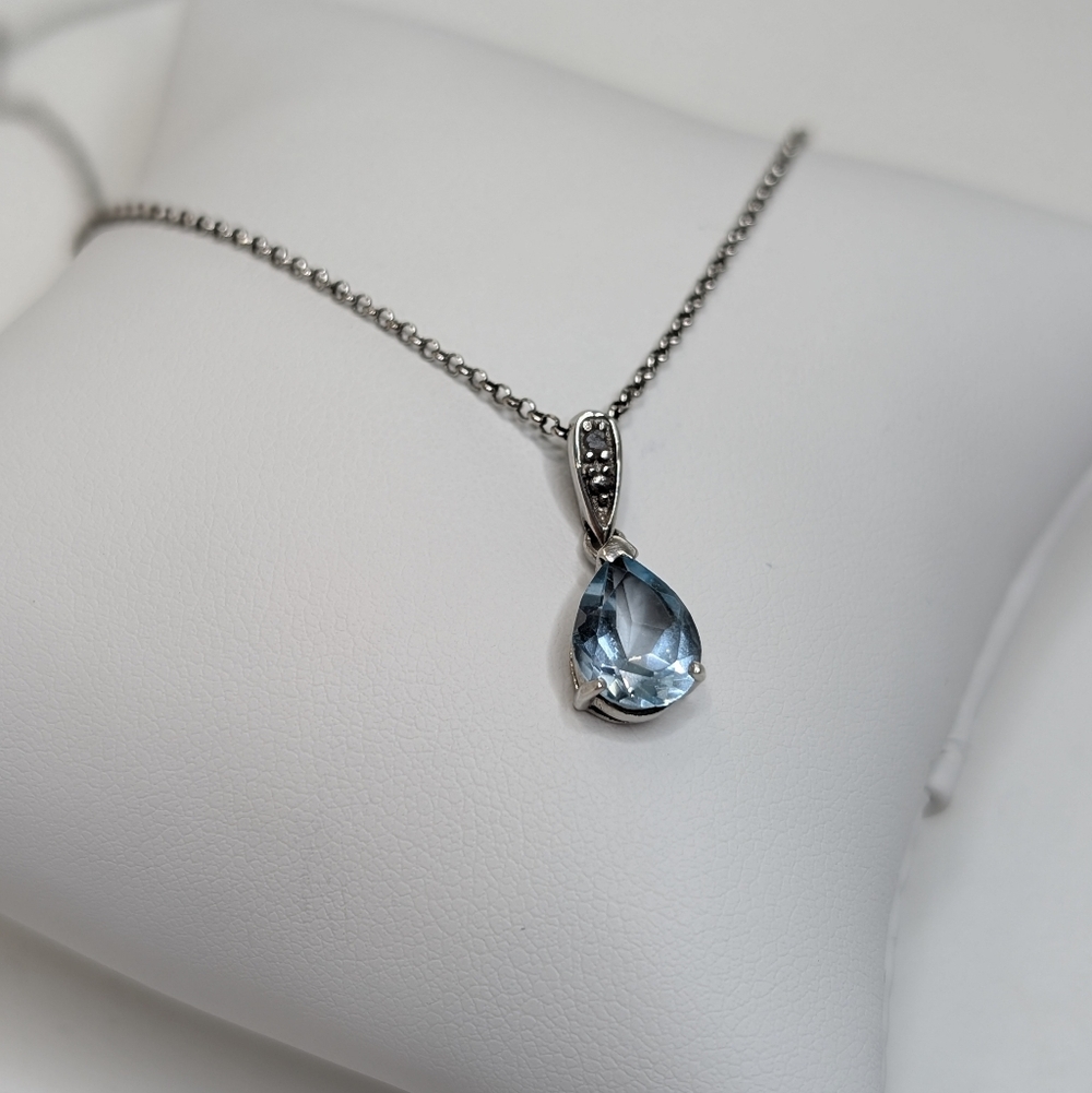 Topaz Sterling Necklace - Dainty 925 Silver Classic Jewelry